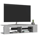 tv-skab med LED-lys 135x39x30 cm betongrå