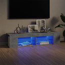 tv-skab med LED-lys 135x39x30 cm betongrå