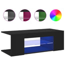 tv-bord med LED-lys 90x39x30 cm sort