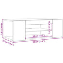 tv-bord med LED-lys 90x39x30 cm sort
