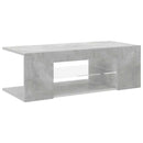 tv-bord med LED-lys 90x39x30 cm betongrå