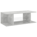 tv-bord med LED-lys 90x39x30 cm betongrå