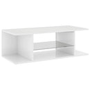 tv-skab med LED-lys 90x39x30 cm hvid højglans