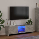 tv-skab med LED-lys 120x30x36 cm betongrå