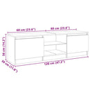 tv-skab med LED-lys 120x30x36 cm hvid højglans