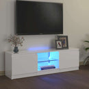 tv-skab med LED-lys 120x30x36 cm hvid højglans