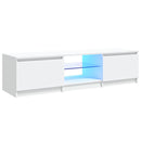 tv-skab med LED-lys 140x40x36 cm hvid