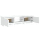 tv-skab med LED-lys 140x40x36 cm hvid