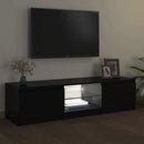 tv-bord med LED-lys 140x40x36 cm sort