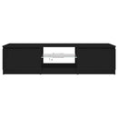 tv-bord med LED-lys 140x40x36 cm sort