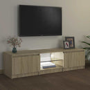 tv-bord med LED-lys 140x40x36 cm sonoma-eg