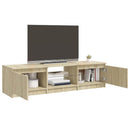tv-bord med LED-lys 140x40x36 cm sonoma-eg