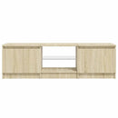 tv-bord med LED-lys 140x40x36 cm sonoma-eg