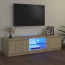 tv-bord med LED-lys 140x40x36 cm sonoma-eg