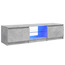 tv-bord med LED-lys 140x40x36 cm betongrå