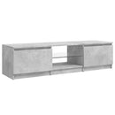 tv-bord med LED-lys 140x40x36 cm betongrå