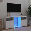 tv-skab med LED-lys 120x30x50 cm hvid