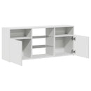 tv-skab med LED-lys 120x30x50 cm hvid