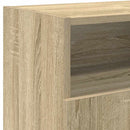 tv-bord med LED-lys 120x30x50 cm sonoma-eg