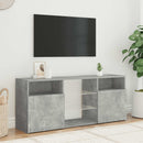 tv-bord med LED-lys 120x30x50 cm betongrå