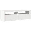 tv-skab med LED-lys 120x35x40 cm hvid