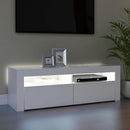 tv-skab med LED-lys 120x35x40 cm hvid