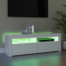 tv-skab med LED-lys 120x35x40 cm hvid