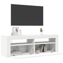 tv-skab med LED-lys 120x35x40 cm hvid