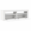 tv-skab med LED-lys 120x35x40 cm hvid