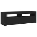 tv-bord med LED-lys 120x35x40 cm sort