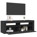 tv-bord med LED-lys 120x35x40 cm sort