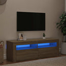 tv-bord med LED-lys 120x35x40 cm sonoma-eg