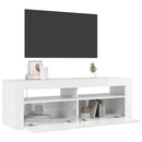 tv-skab med LED-lys 120x35x40 cm hvid højglans