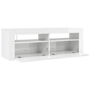tv-skab med LED-lys 120x35x40 cm hvid højglans