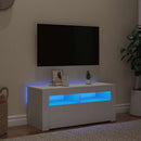 tv-skab med LED-lys 90x35x40 cm hvid