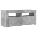 tv-bord med LED-lys 90x35x40 cm betongrå