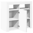 skænk med LED-lys 80x35x75 cm hvid