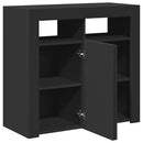 skænk med LED-lys 80x35x75 cm sort