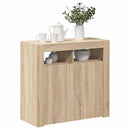 skænk med LED-lys 80x35x75 cm sonoma-eg