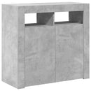 skænk med LED-lys 80x35x75 cm betongrå