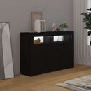 skænk med LED-lys 115,5x30x75 cm sort