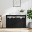 skænk med LED-lys 115,5x30x75 cm sort