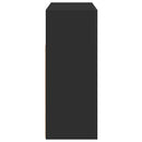 skænk med LED-lys 115,5x30x75 cm sort
