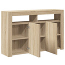 skænk med LED-lys 115,5x30x75 cm sonoma-eg