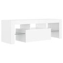 tv-skab med LED-lys 120x35x40 cm hvid