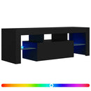 tv-bord med LED-lys 120x35x40 cm sort