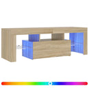 tv-bord med LED-lys 120x35x40 cm sonoma-eg