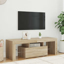 tv-bord med LED-lys 120x35x40 cm sonoma-eg