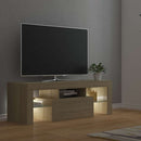 tv-bord med LED-lys 120x35x40 cm sonoma-eg