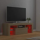 tv-bord med LED-lys 120x35x40 cm sonoma-eg